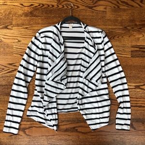 J. Crew white and black striped cardigan